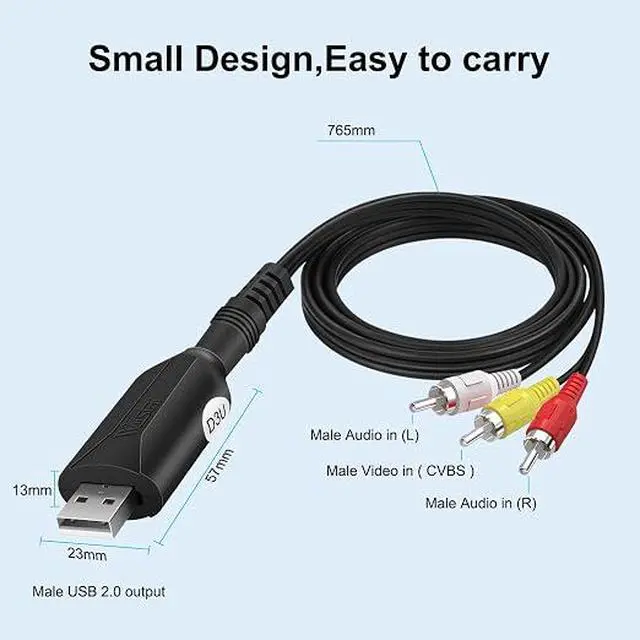 Alt view image 2 of 7 - USB Audio Video Capture Card, Video Grabber VHS VCR TV to DVD Converter Capture Card Adapter for Windows