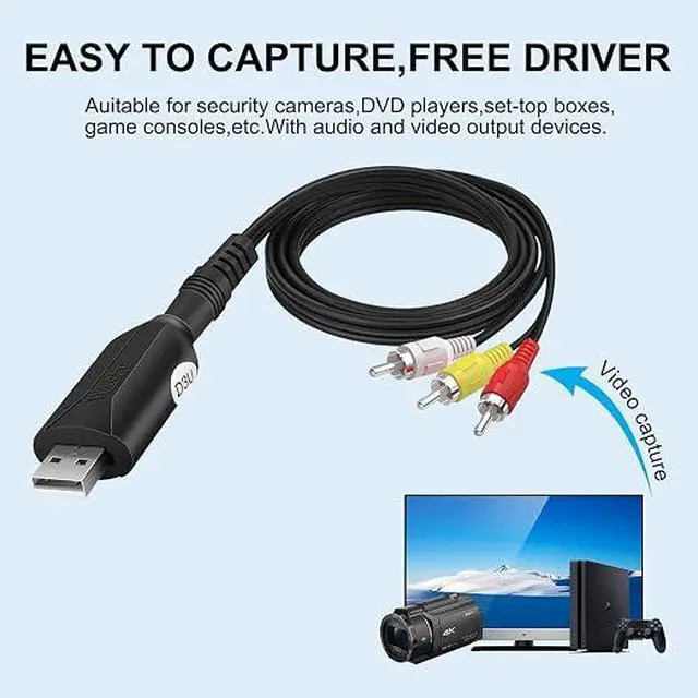 Alt view image 6 of 7 - USB Audio Video Capture Card, Video Grabber VHS VCR TV to DVD Converter Capture Card Adapter for Windows