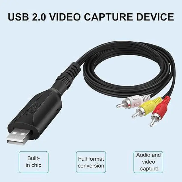 Alt view image 3 of 7 - USB Audio Video Capture Card, Video Grabber VHS VCR TV to DVD Converter Capture Card Adapter for Windows
