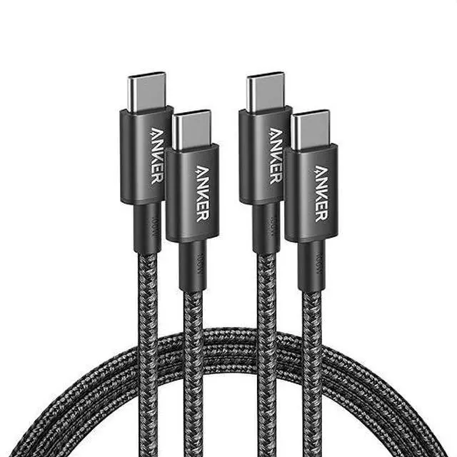 Main image of USB C to USB C Cable, 2-Pack 6 FT (1.8 m) Type C 100W Charger Cord, Fast Charging for iPhone 17 Series, MacBook Pro 2020, Pixel, and More (Black, Not for Video Output)