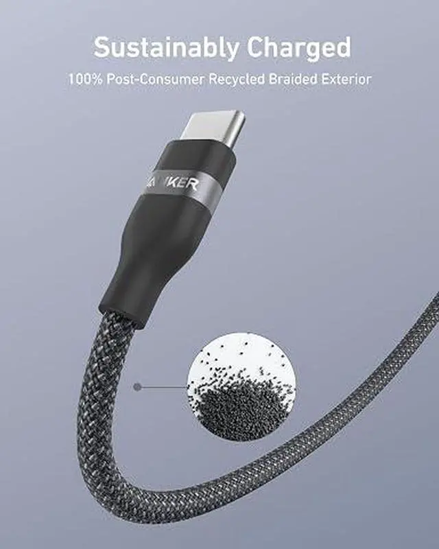 Alt view image 2 of 5 - Car Carplay Cable for iPhone 17 16 Pro Max Plus, Upcycled Braided USB A to USB C Car Charger Cord for Samsung Note20 and More (6FT, Black)
