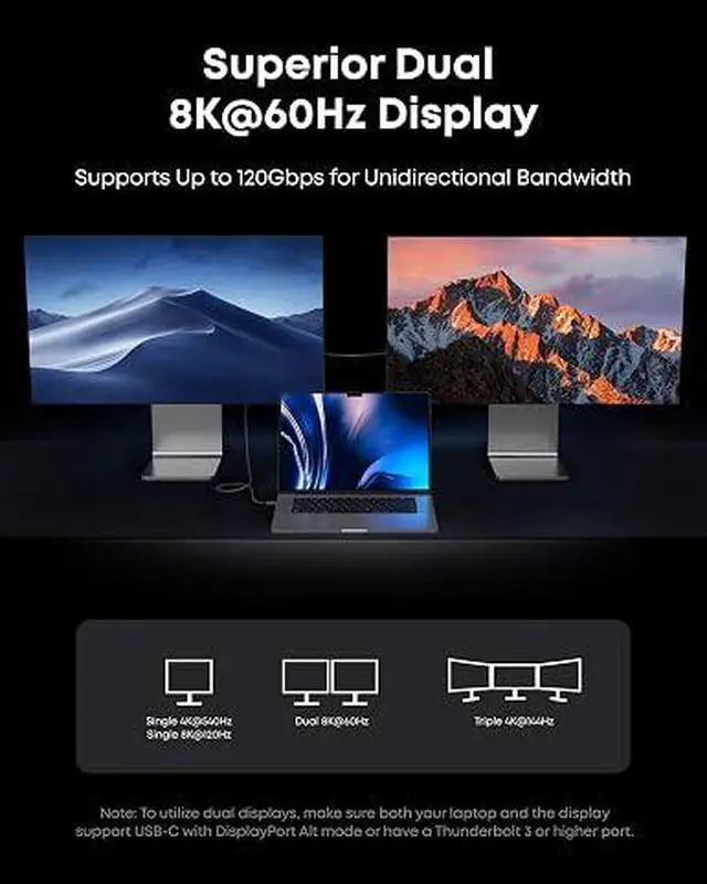 Alt view image 2 of 5 - Prime Thunderbolt 5 Cable, 3.3 FT USB C to USB C Cable, 240W Charging, 80Gbps Data Transfer, Up to 120Gbps Bandwidth, 8K/4K Displays, for iPhone 16, MacBook, and More (Thunderbolt 5-Certified)