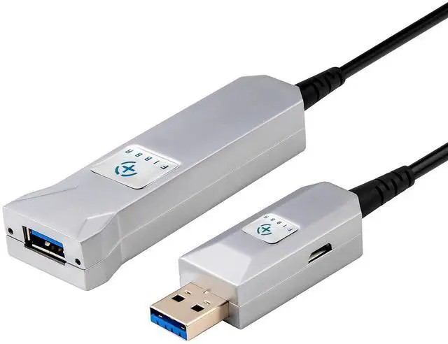Alt view image 7 of 7 - Fiber Optical USB 3.0 Extension Cable, Male to Female Long USB Cable, High Speed 5Gbps Extender Cord, for Robot, Industrial Machine Vision, Printer, Displayer, Hard Drive, Webcams etc