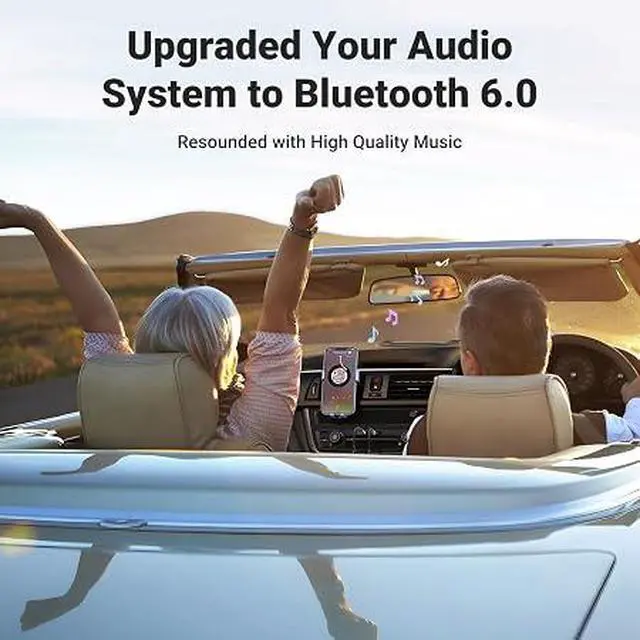 Alt view image 4 of 5 - Aux to Bluetooth 6.0 Adapter 3.5mm Bluetooth Receiver for Car USB 2.0 to 3.5mm Jack Kit with Built-in Microphone Aux Input for Hands-Free Calls Compatible with Car Speaker and Home Audio