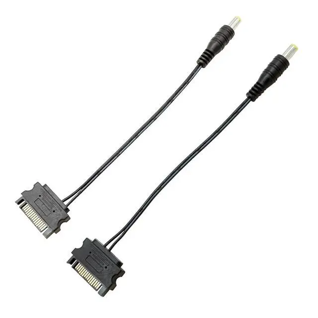 Alt view image 2 of 4 - DC pl-UG to SATA 12V / 5V Cable 5.5mm X 2.1mm Barrel pl-UG Power Adapter from an ATX Power Supply 15Pin SATA Power Connection18cm(12V) 5V