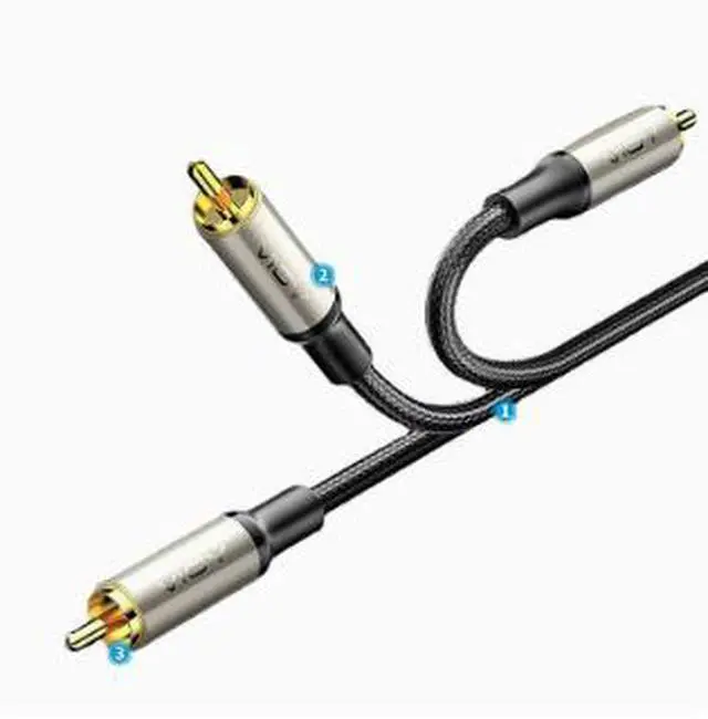Alt view image 2 of 5 - 6M Digital Coaxial Audio Cable RCA Male to Male, SPDIF Cable with 24K Gold-Plated Connectors for Subwoofer, HDTV, Amplifier, Home Theater & Car Audio