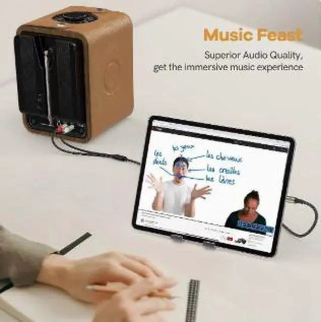 Alt view image 3 of 4 - 1M USB-C to Dual RCA Male Audio Cable, Type-C Digital Audio Adapter with KT0200 DAC Chip for Speaker, Amplifier, Sound System & Home Theater