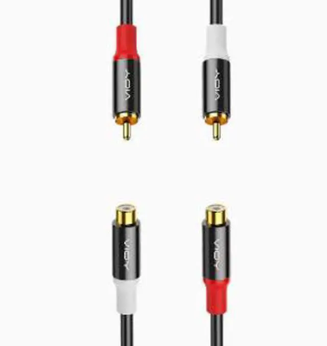 Alt view image 2 of 5 - 3M Dual RCA Male to Dual RCA Female Audio Cable, RCA Stereo Extension Cable Red White Connector for Projector, Amplifier, Speaker & Home Audio System