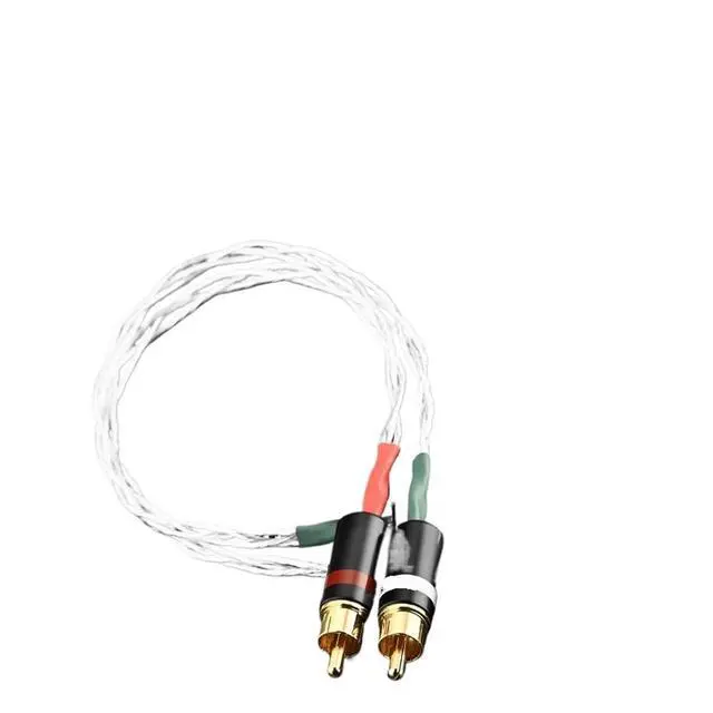 Alt view image 2 of 5 - 6N OCC Silver-Plated HiFi R/CA Cable PTF External Sound Card Power Amplifier CD Machine Adapter