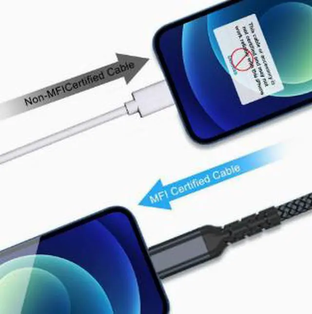 Alt view image 2 of 4 - USB-C to Lightning Cable 3m 20W PD Fast Charging Nylon Braided Cord for iPhone 14/13/12/11 Pro Max/X/XR, MFi Certified, 480Mbps Data Sync, Durable & Tangle-Free