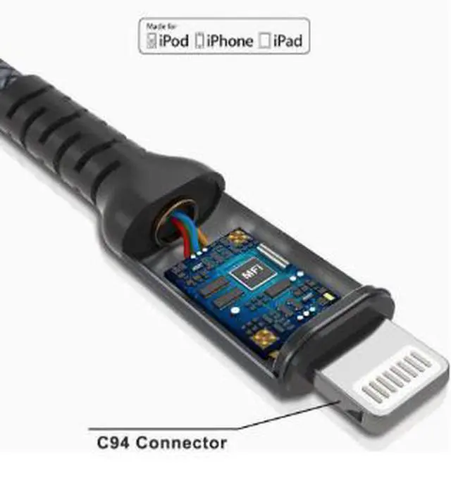 Alt view image 4 of 4 - USB-C to Lightning Cable 3m 20W PD Fast Charging Nylon Braided Cord for iPhone 14/13/12/11 Pro Max/X/XR, MFi Certified, 480Mbps Data Sync, Durable & Tangle-Free