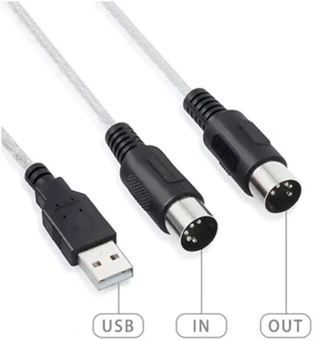 Alt view image 3 of 4 - USB To Midi Cable Adapter Converter For PC Computer Music Keyboard