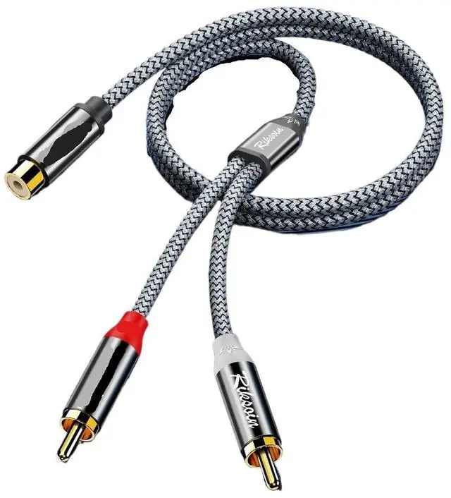 Alt view image 4 of 4 - R/CA Y Splitter Female to 2RCA Male Cable Stereo Cord for Car Subwoofer TV CD Player Home Theater(0.28m)