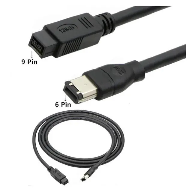 Alt view image 2 of 2 - Fire Wire 800 to 400 9 to 6 Pin Cable (9pin 6pin),1394 Firewire 9-pin/6-pin Feet(9 to Pin)