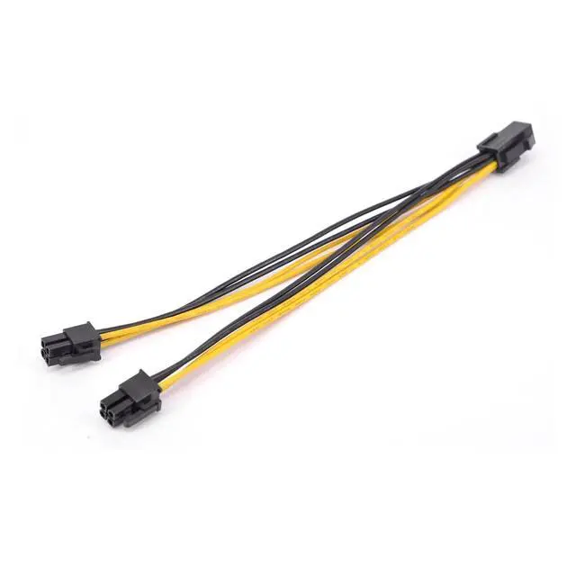 Alt view image 3 of 7 - CPU 4Pin Female to 2 Ways Male Port Power Supply Cable Desktop ATX 12V P4 1 to 2 Extension Conversion EPS Cable Y Splitter