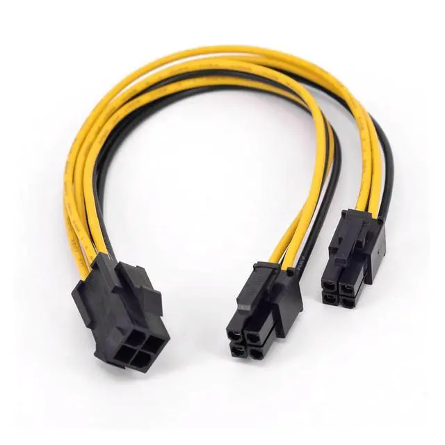Alt view image 2 of 7 - CPU 4Pin Female to 2 Ways Male Port Power Supply Cable Desktop ATX 12V P4 1 to 2 Extension Conversion EPS Cable Y Splitter