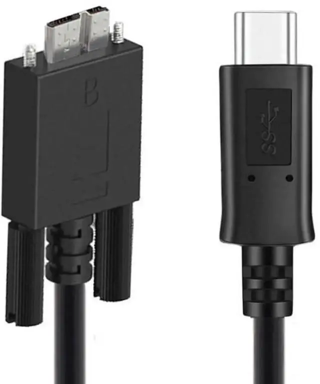 Main image of USBC to Micro USB 3.0 Data Cable with Screw Mount, 5Gbps HighSpeed for Industrial Camera & Hard Disk