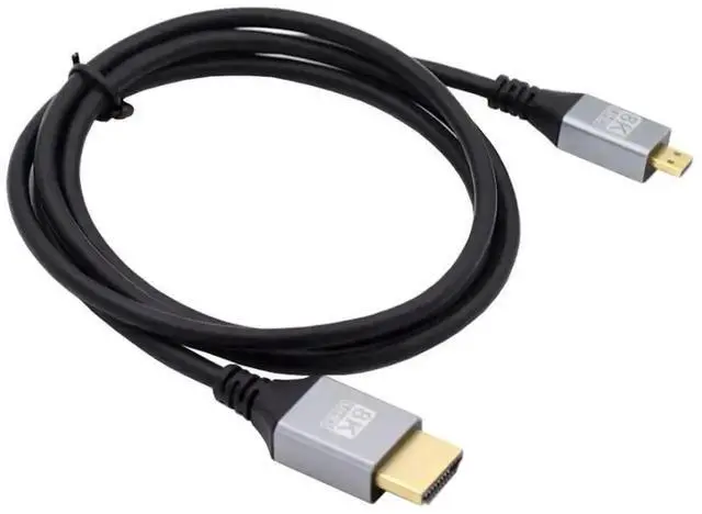Alt view image 2 of 5 - 1M HDMI 2.1 Cable, HDMI Male to Micro HDMI Male, 8K@60Hz 4K@120Hz 48Gbps Gold-Plated Cable for TV Monitor Computer