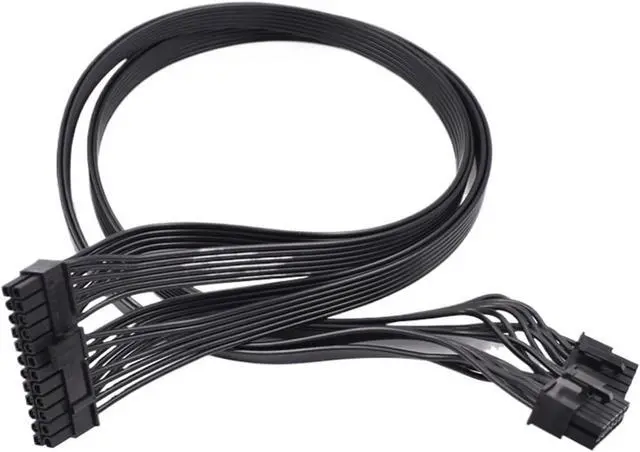 Alt view image 2 of 3 - 18 Pin + 10 Pin to 24 Pin ATX PSU Power Adapter Cable for Seasonic Power Supply 60cm(Black Sleeved)