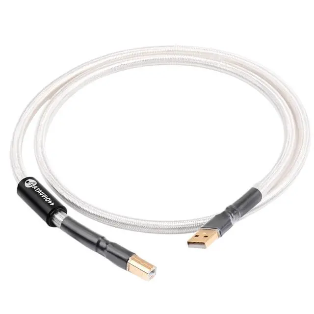 Alt view image 2 of 5 - ATAUDIO HiFi USB Audio Cable 7N OCC Silver Type A to Type B Connector Profesional USB Cable for Amplifier Computer