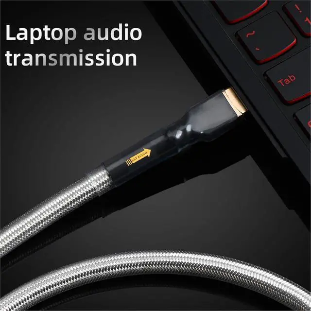 Alt view image 3 of 5 - ATAUDIO HiFi USB Audio Cable 7N OCC Silver Type A to Type B Connector Profesional USB Cable for Amplifier Computer