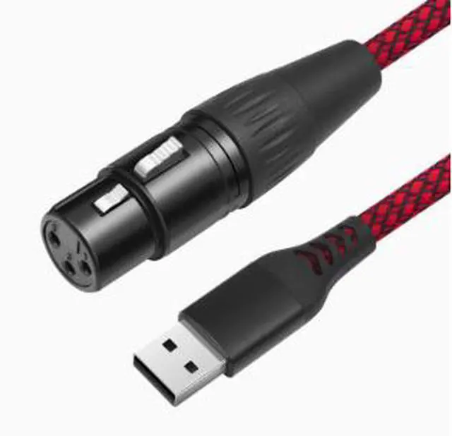 Alt view image 5 of 5 - 10FT USB to XLR Female Microphone Cable with Built-in ADC Chip, USB 2.0 Audio Recording Cable for Dynamic Microphone PC Mac Studio Recording