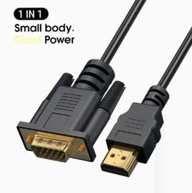 Alt view image 2 of 5 - 16.4FT HDMI to VGA Cable with Built-in Chip, Gold Plated HDMI Male to VGA Male Adapter Converter Supports 1080P for Monitor Projector TV