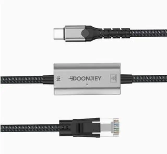 Alt view image 2 of 4 - 3.9FT USB C to Gigabit Ethernet Adapter, Type-C to RJ45 Network Adapter with USB 3.0 High Speed LAN Port for Laptop Tablet Smartphone