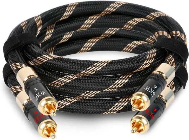Main image of Audiophile Series Locking 2RCA Cable, Secure-Fit Connection | Heavy-duty 10mm noise-damping jacket, 24K gold-plated locking plugs, low-loss signal path, high-end turntables and preamps