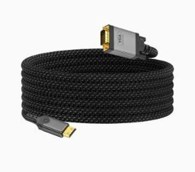 Main image of 6.6FT Mini HDMI to VGA Cable, Mini HDMI Male to VGA Male Converter Adapter for Laptop Camera Projector Monitor TV, Durable Braided Cable
