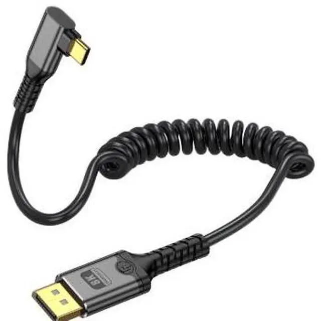 Main image of 6.6FT USB C to DisplayPort Cable, Type-C Male to DP Male 8K@60Hz Video Cable, Spring Design Adapter for Laptop Monitor TV Projector