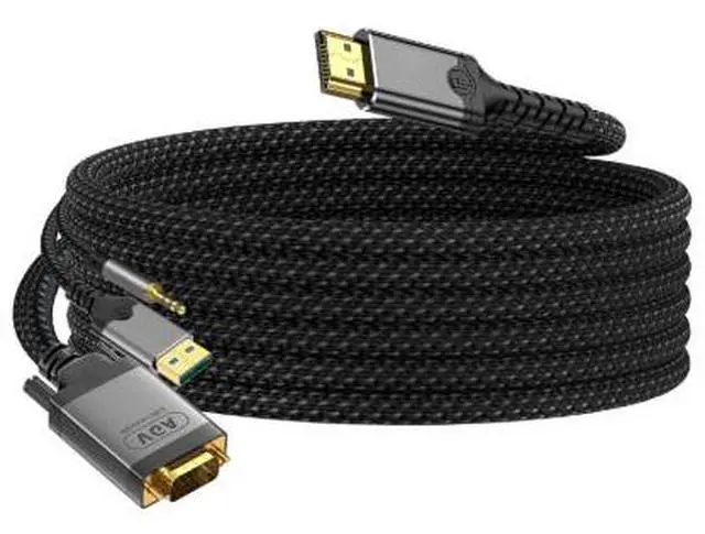 Main image of 3.3FT VGA to HDMI Converter Cable with Audio and USB Power, VGA Male to HDMI Male Adapter for Monitor TV Projector, Gold-Plated Connector