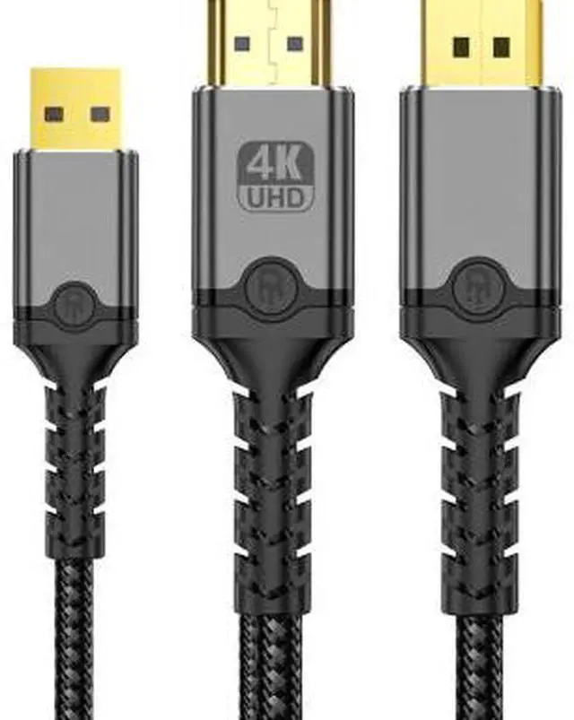 Main image of 1FT HDMI to DisplayPort Cable 4K@60Hz, HDMI Male to DP Male Converter Adapter with Audio & Video Sync for Monitor Projector Gaming PC