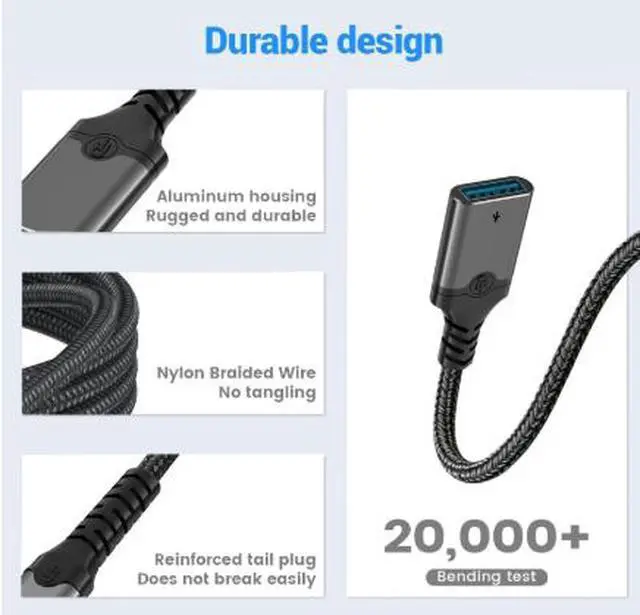 Alt view image 2 of 4 - USB OTG Hub Adapter, USB Male to 3 USB Female Splitter, Multi-Port USB Hub with Aluminum Housing & Nylon Braided Cable for Phone Tablet PC