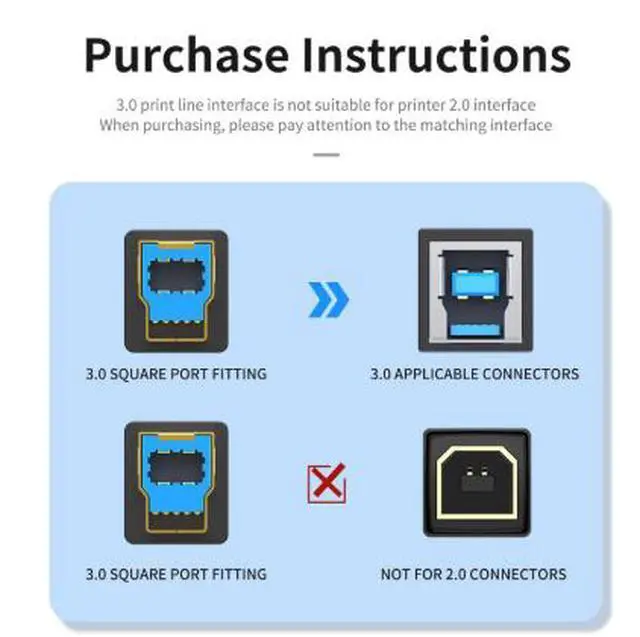 Alt view image 2 of 4 - 16.4FT USB-C to USB-B 3.0 Cable, Type-C Male to USB-B Printer Cable for Printer External Hard Drive Scanner with Gold-Plated Connector