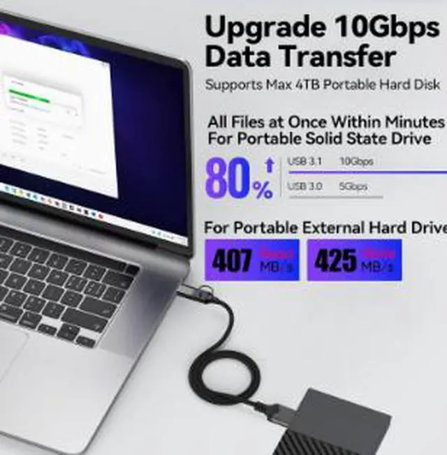 Alt view image 2 of 4 - 9.8FT USB 3.0 Micro B Cable, USB-A to Micro USB 3.0 Data Cable Braided Cord for External Hard Drive Camera Nikon Canon Pentax