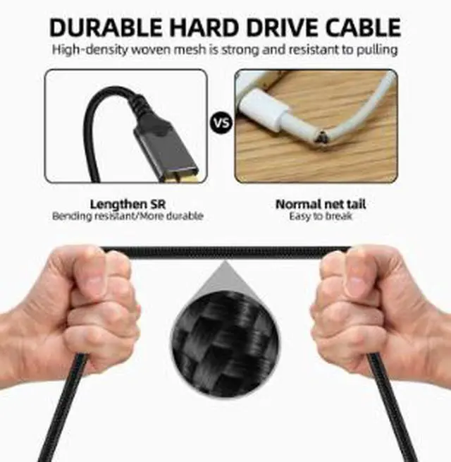 Alt view image 4 of 4 - 9.8FT USB 3.0 Micro B Cable, USB-A to Micro USB 3.0 Data Cable Braided Cord for External Hard Drive Camera Nikon Canon Pentax