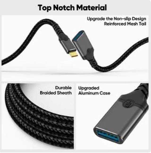 Alt view image 2 of 4 - 9.8FT USB-C OTG Cable, USB Type-C Male to USB 3.0 Type-A Female Adapter Cable for Flash Drive Mouse Keyboard Car Audio Laptop Phone