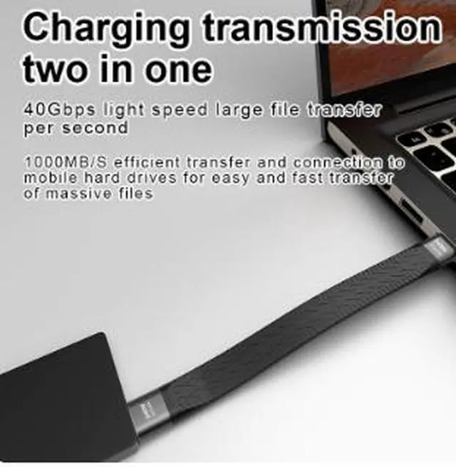 Alt view image 3 of 4 - USB4 Type-C to Type-C Cable, 40Gbps Full Feature USB-C Cable with PD3.1 240W Fast Charging 8K@60Hz Video Support for Laptop Phone External SSD