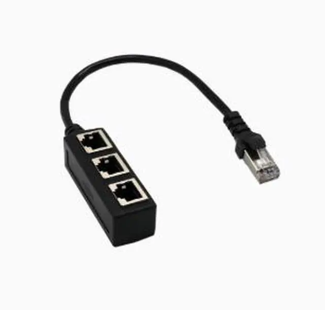 Alt view image 3 of 4 - RJ45 Ethernet Splitter Adapter, 1 Male to 3 Female LAN Network Port Extender with Nickel-Plated Connector Durable PVC Housing for Ethernet Cable Extension