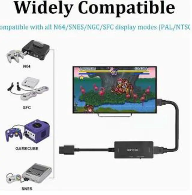 Alt view image 3 of 4 - N64 SNES SFC to HDMI Converter, 1080P HD Video Adapter for Nintendo 64 Super Nintendo Game Console with Digital Audio Output