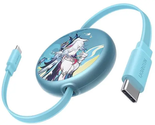 Main image of Nexode 100W Retractable Cable Honkai: Star Rail, Glacier Blue, 3.3FT | USB C Charger Cable for iPhone 17/16, MacBook Pro/Air, Galaxy S26/S25, iPad Pro/Air, Pixel 10/9, Switch, AirPods