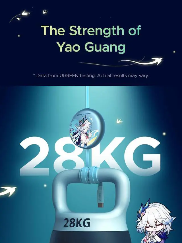 Alt view image 4 of 6 - Nexode 100W Retractable Cable Honkai: Star Rail, Glacier Blue, 3.3FT | USB C Charger Cable for iPhone 17/16, MacBook Pro/Air, Galaxy S26/S25, iPad Pro/Air, Pixel 10/9, Switch, AirPods