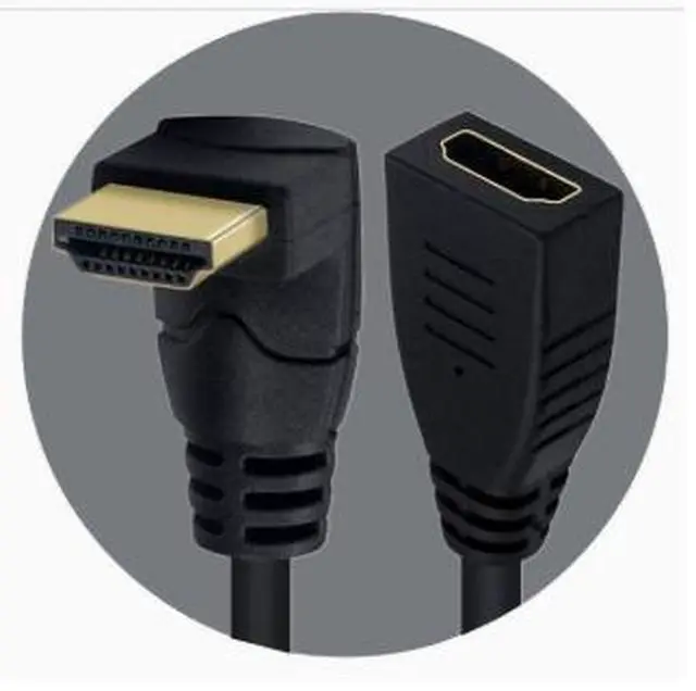 Alt view image 2 of 3 - 1.8M HDMI 2.1 Right Angle Extension Cable Male to Female, 8K@60Hz 4K@120Hz Ultra HD HDMI Adapter Cable