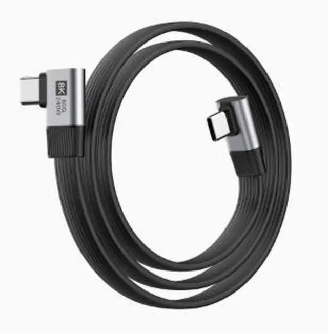 Main image of 20cm USB-C 5 Extension Cable 80Gbps, 240W PD Fast Charging, 8K@60Hz Video Support, Right Angle USB4 High Speed Cable for Gaming Dock VR Laptop