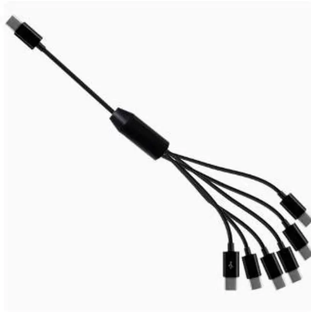 Main image of USB-C 1 to 6 Multi Charging Cable, Type-C Male to Multiple USB-C Male Splitter Cable, Multi Device Charging Cord for Smartphones Tablets