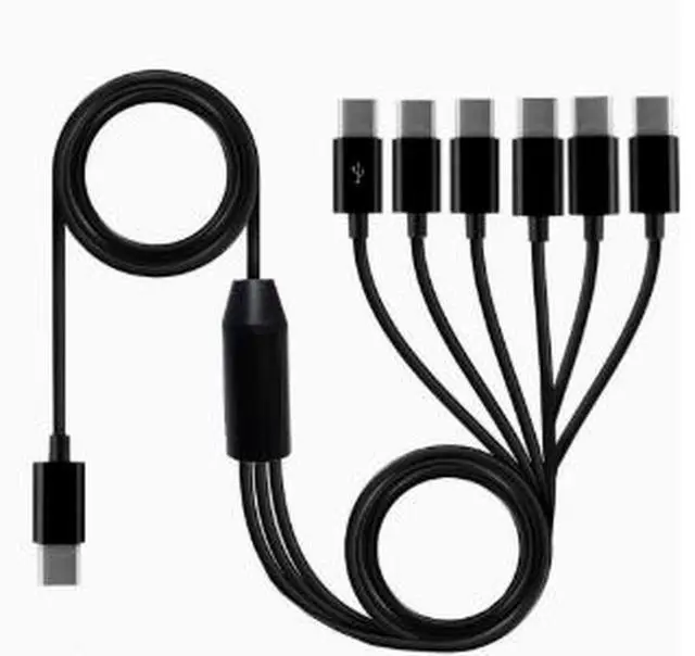 Alt view image 2 of 2 - USB-C 1 to 6 Multi Charging Cable, Type-C Male to Multiple USB-C Male Splitter Cable, Multi Device Charging Cord for Smartphones Tablets
