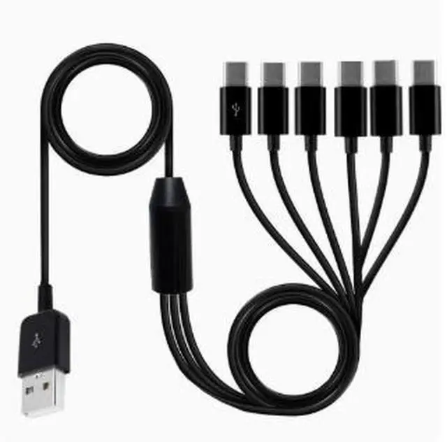 Main image of 1.5M USB-A to 6-Port USB-C Charging Cable, 1 to 6 Type-C Splitter Cable Multi Device Charger Cord for Smartphones Tablets