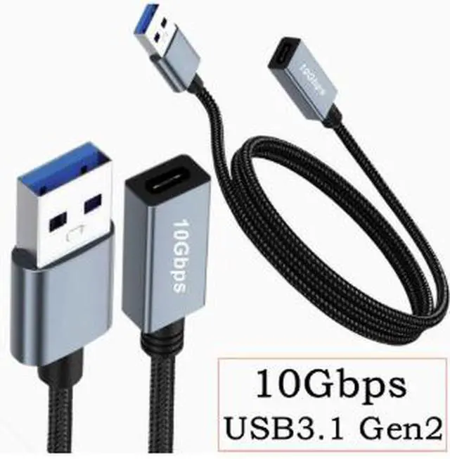 Alt view image 3 of 3 - 1.5M USB 3.2 Gen 2 Extension Cable USB-A Male to USB-C Female Adapter, 10Gbps High Speed Data Transfer Cable with Smart Chip
