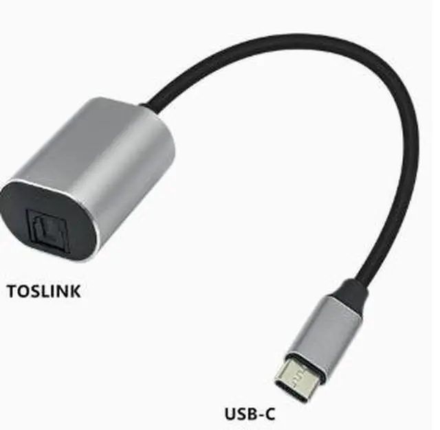 Alt view image 4 of 4 - USB-C to TOSLINK Optical Audio Adapter Cable, SPDIF PCM Stereo Digital Audio Converter, USB Type-C Male to Optical Fiber Female Adapter